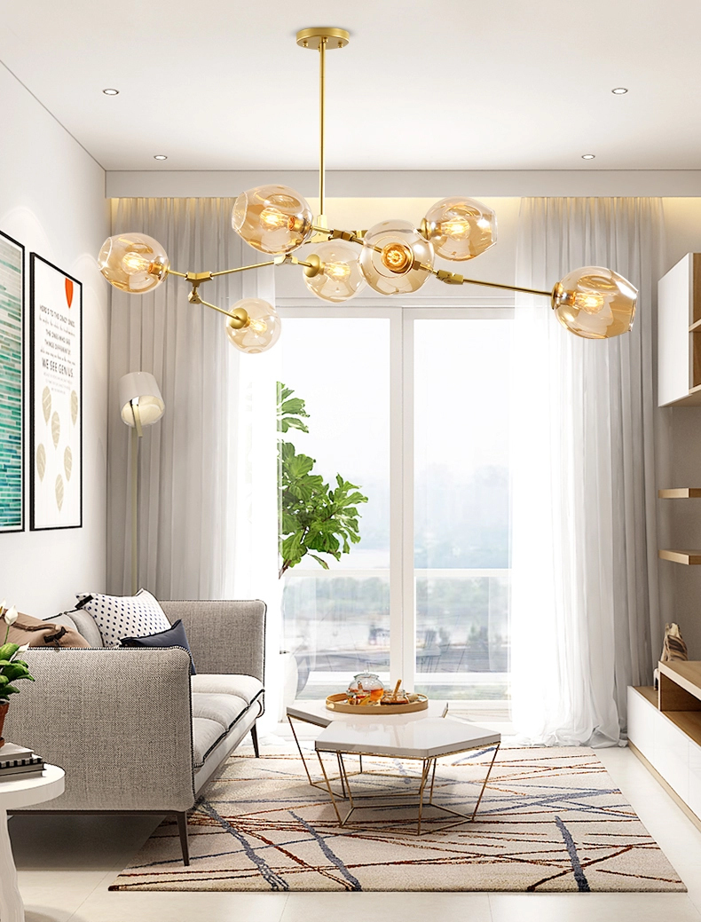 Люстра  Delight Collection Bubble 7 gold/amber