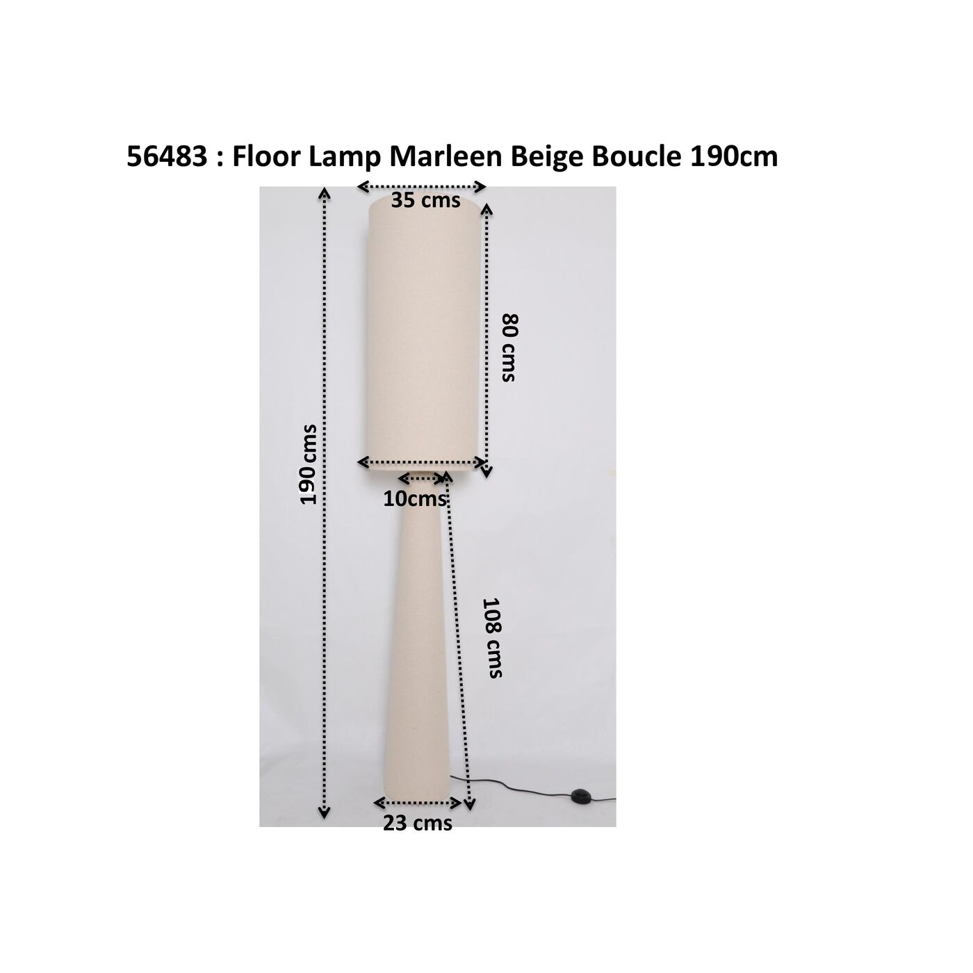 Светильник напольный Marleen Beige Boucle 190cm KARE 56483