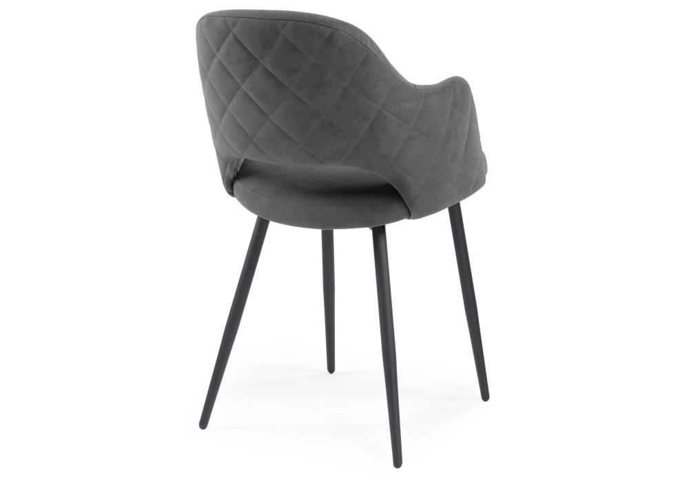 Стул Woodville Гутрид прошивка ромбы сзади темно-серый / черный 504182