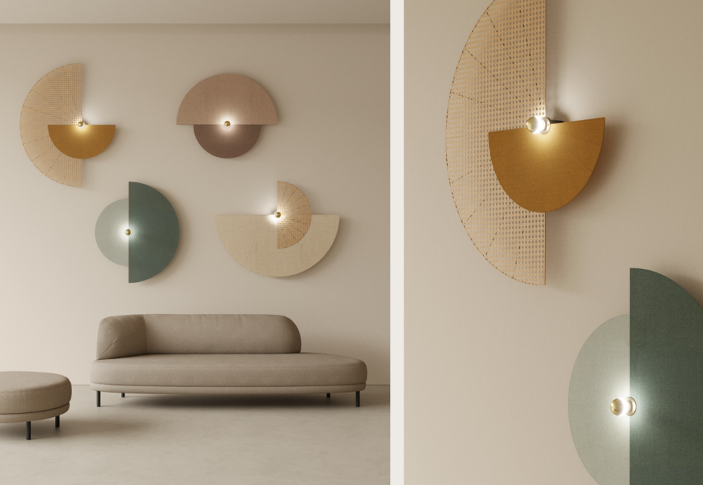 Бра Ghaban A1086 черный металл с тканевым диском 1086/110 см Aromas del Campo