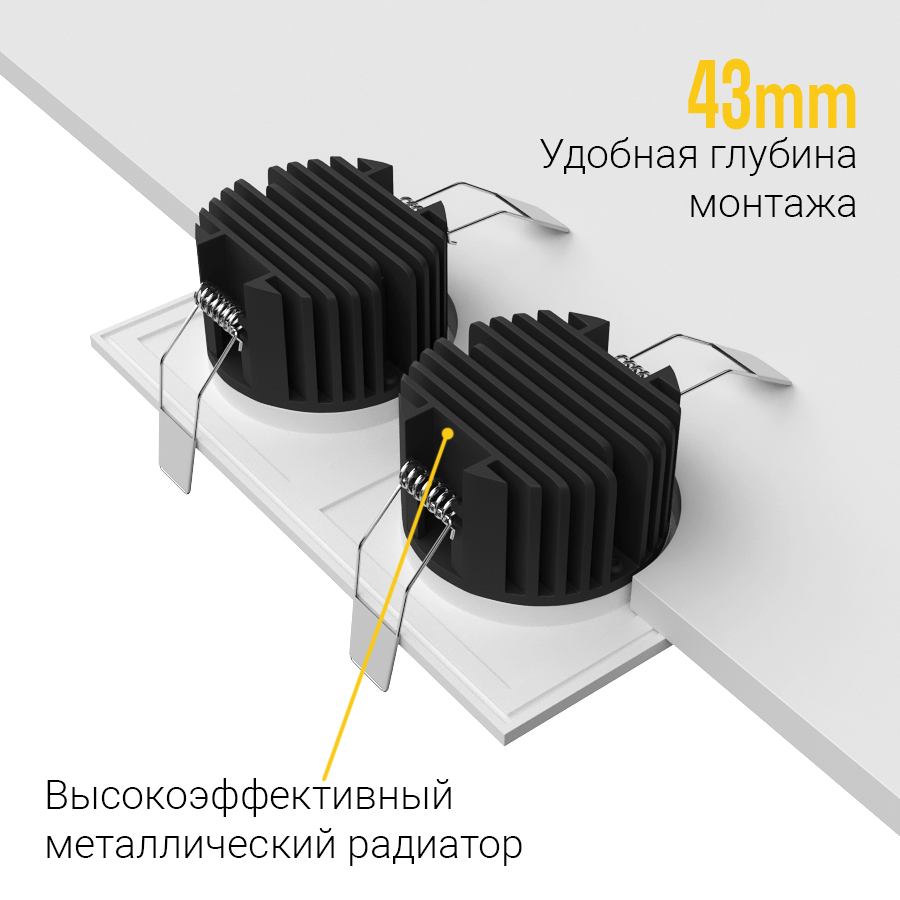 Встраиваемый светодиодный светильник Ledron GIZA SQ2 White