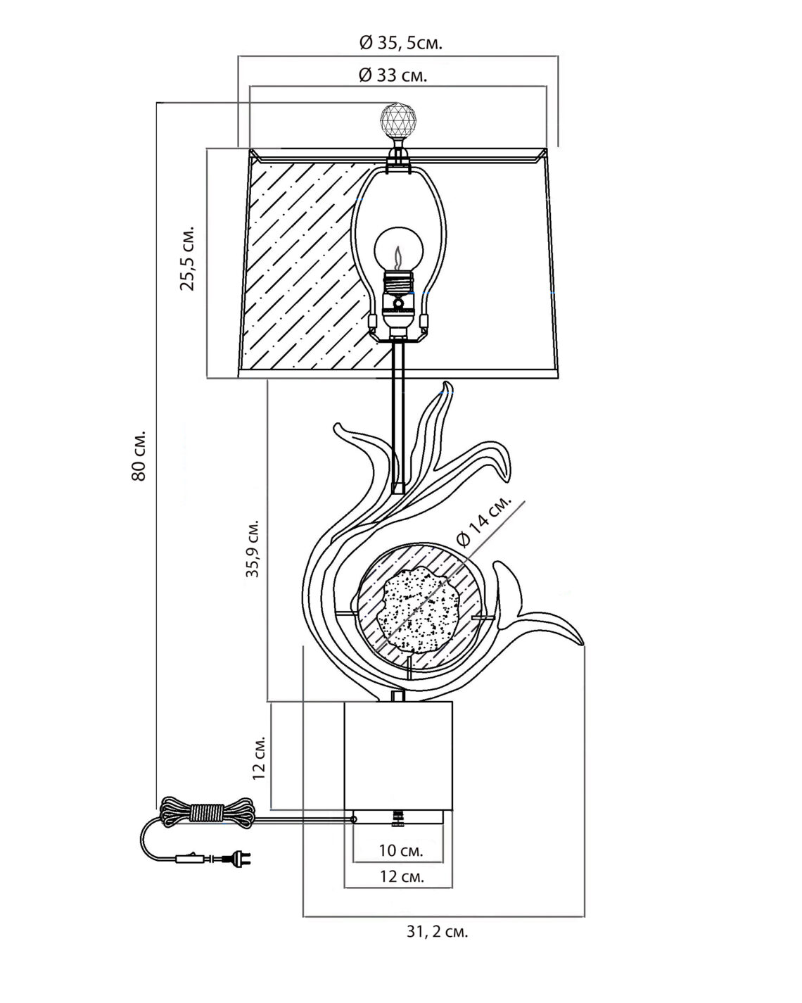 Настольная лампа Эдеса Louvre Home P3020TA