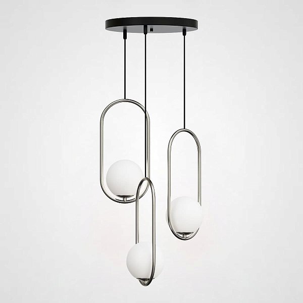 Подвесной светильник HOOP-TRIO Серебро, Эллипс S, Диск by ImperiumLoft