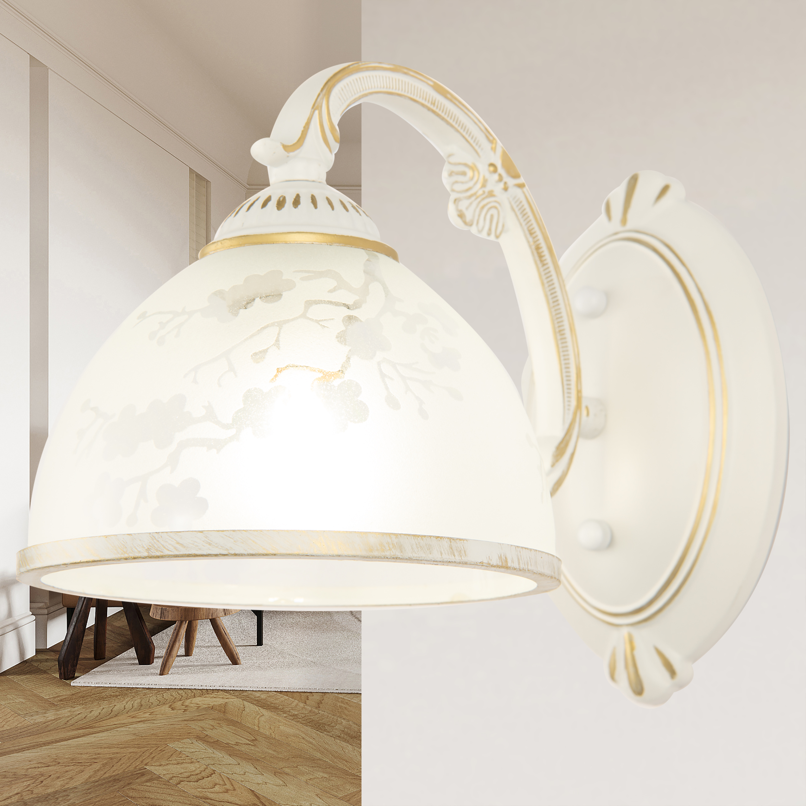 Бра с плафонами 349737/1W WT+G Arte Milano