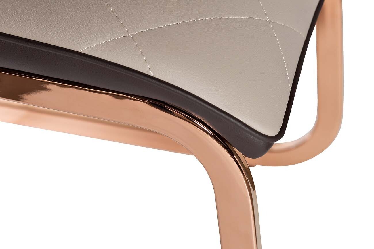 Стул на металлическом каркасе бежевый из экокожи Garda Decor 30C-955