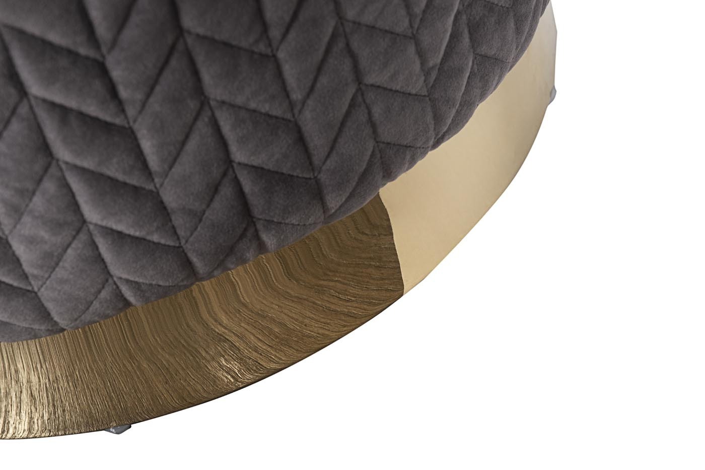 Пуф круглый велюровый темно-серый Garda Decor GY-BEN8143GOLD-DG