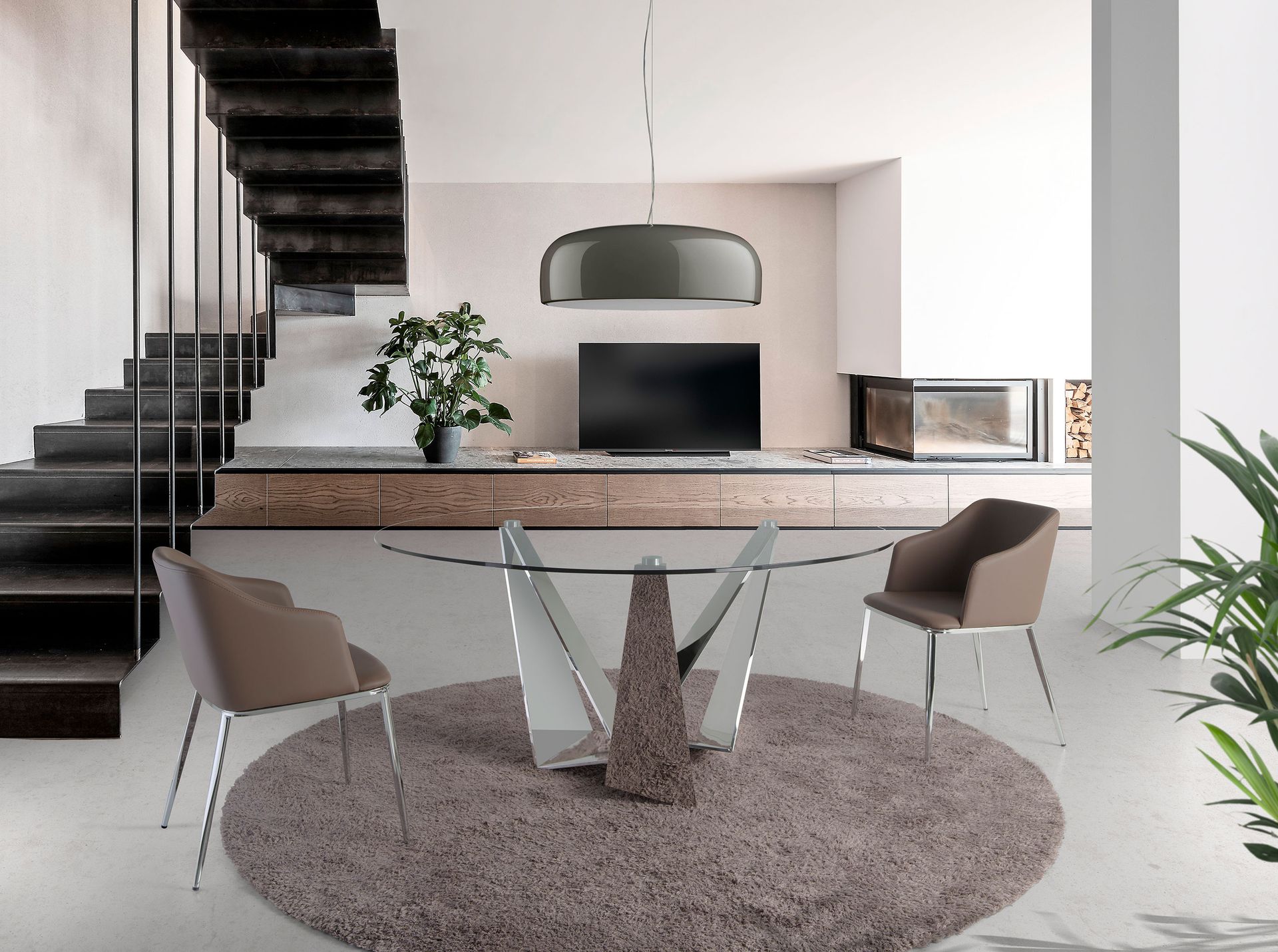 Круглый обеденный стол CT2061R /1042 стеклянный Ø150 Angel Cerda