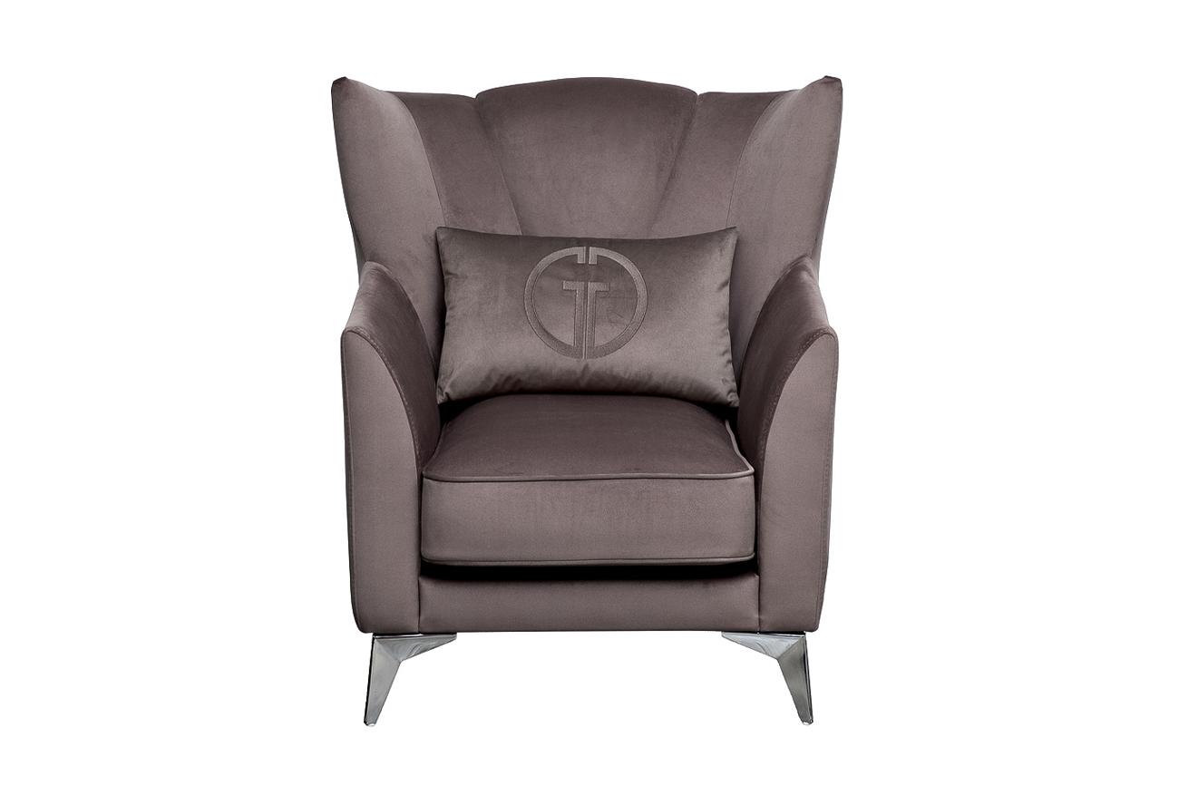 Кресло Siena велюр коричнвый Colt1012-ROSKOR 17 83*82*93 Garda Decor SIENA-К-Colt1012