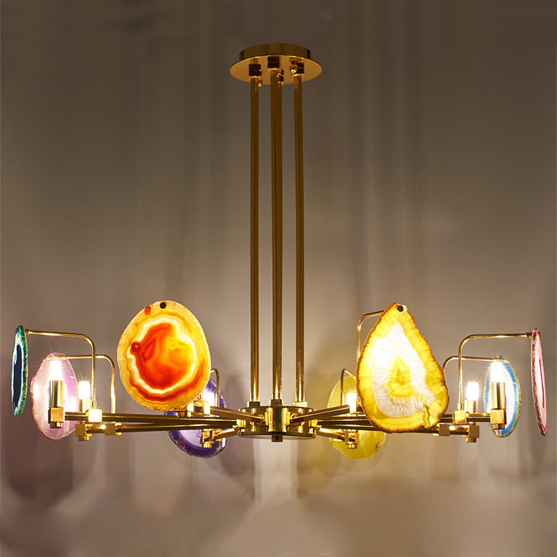 Люстра на штанге AGATE 4 Multicolored 8 Frame by ImperiumLoft
