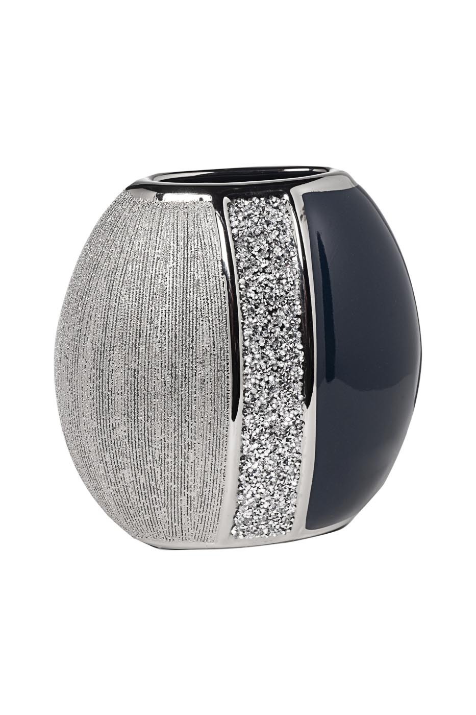 Ваза керамическая синяя с серебром Garda Decor 18H2659M-19