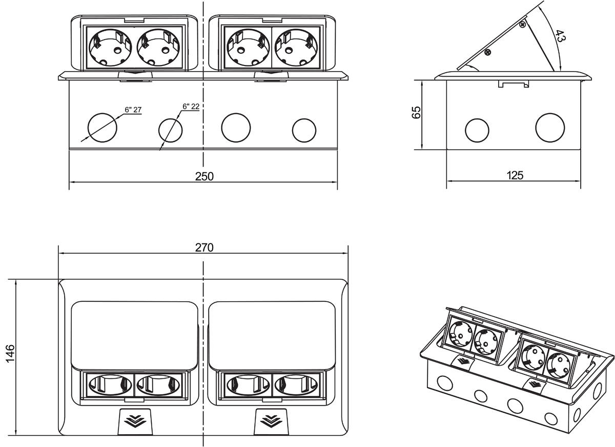 Выдвижной блок на + модуля Donolux DPB8AN