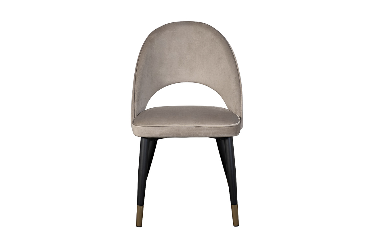 Стул велюровый серо-бежевый Garda Decor 30C-12280