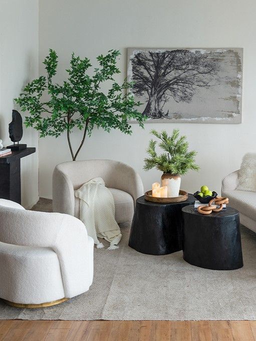 Столик акцентный из дерева суара Glasar 72309-BLAC