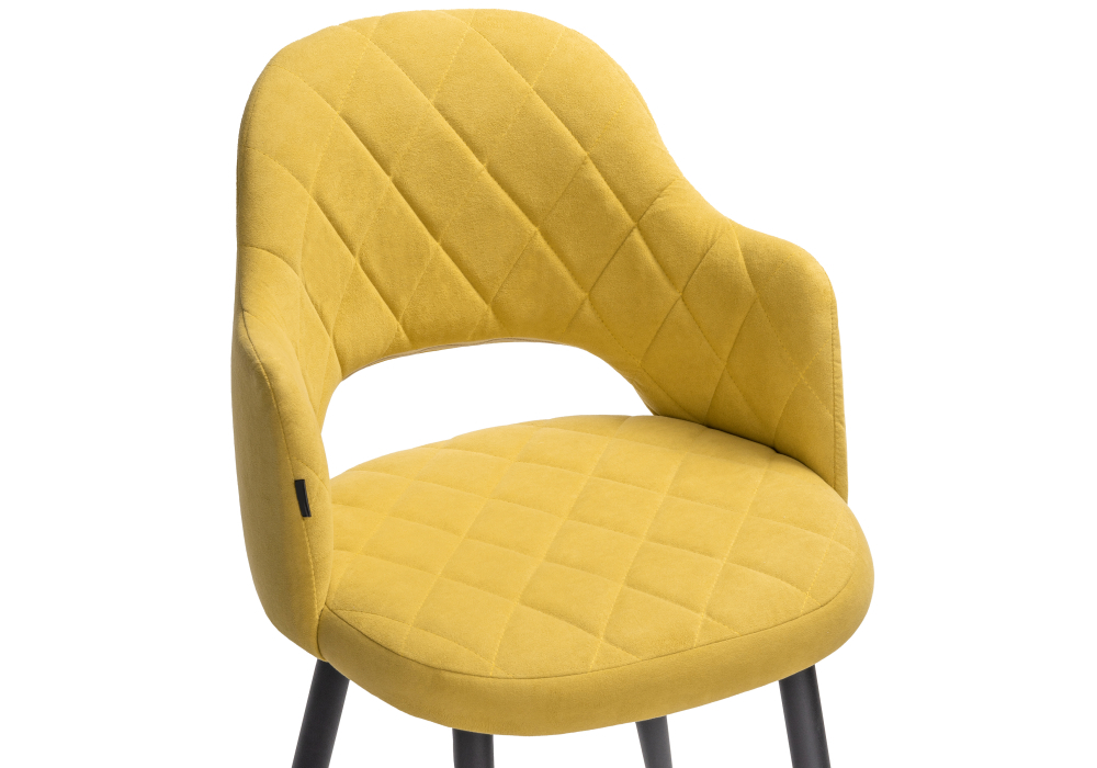 Стул Woodville Гутрид ромбы спереди горчичный / черный 504183