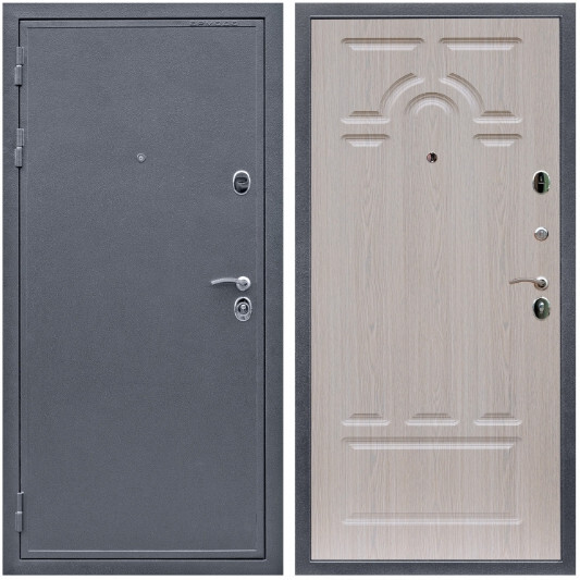 Дверь входная Graf Престиж Антик серебро / МДФ 6 мм ФЛ-58 Дуб беленый