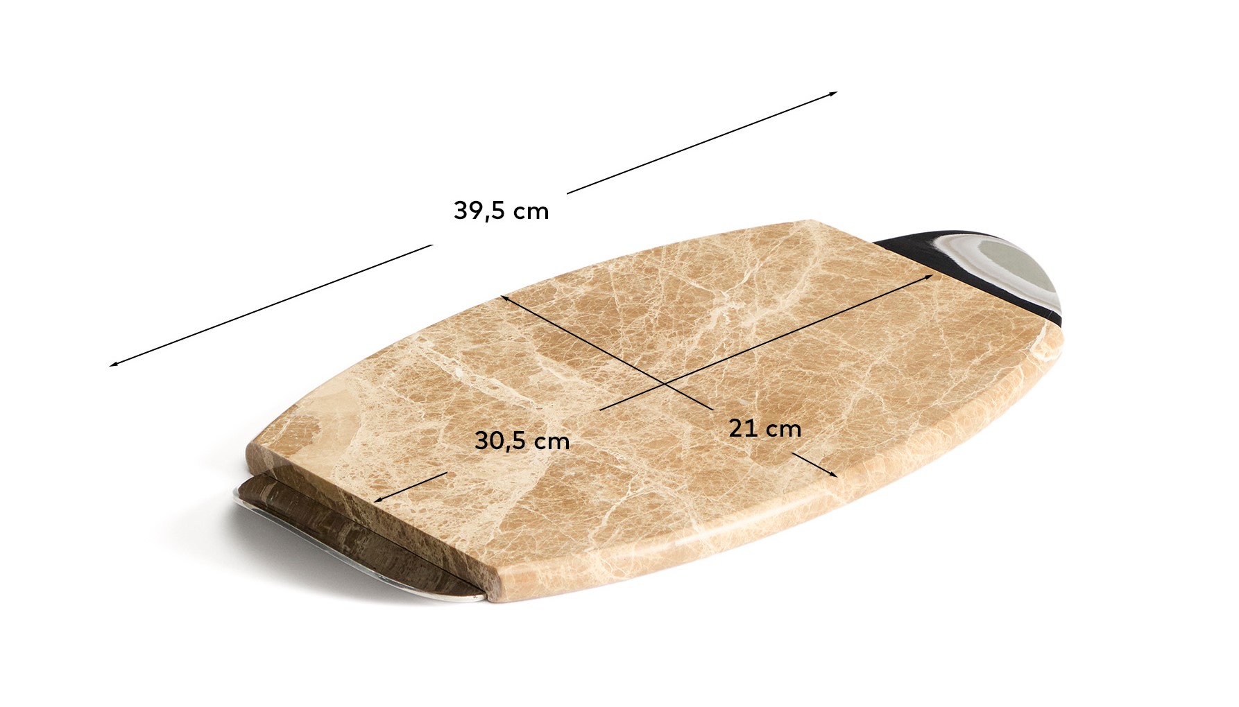 Сервировочная доска Adoma из мрамора и металла La Forma (ex Julia Grup)