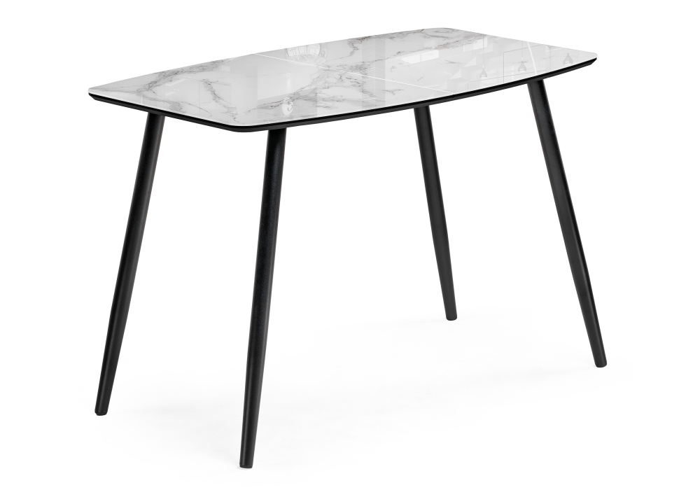 Стол Woodville Эмма вставка стекло / черный / черная шагрень 462139