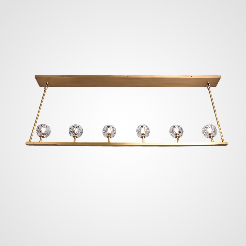 Люстра RH Boule De Cristal Linear Chandelier 6 Bronze by ImperiumLoft