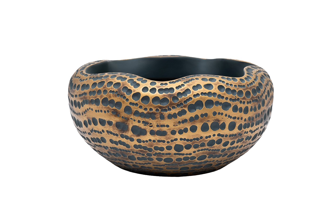 Кашпо синее с золотом Garda Decor ZS1881-12