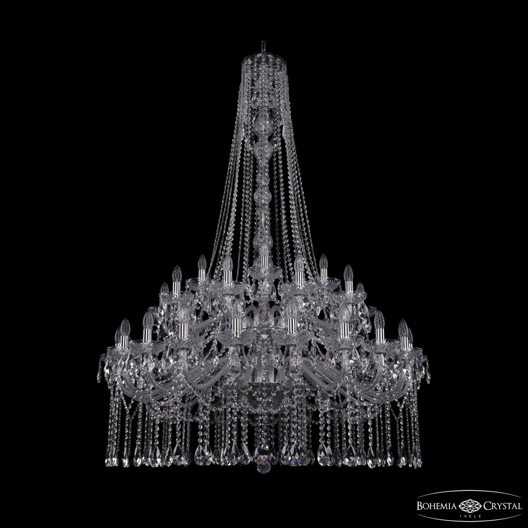 Люстра хрустальная 1413/20+10+5/400/h-164/2d Ni