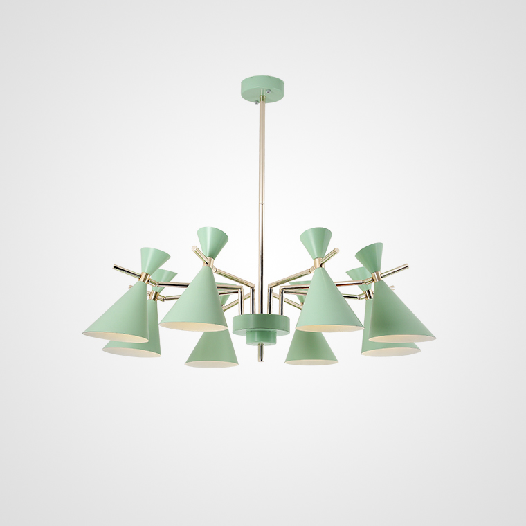 Люстра на штанге FRANKA D100 8 lamps Green by ImperiumLoft
