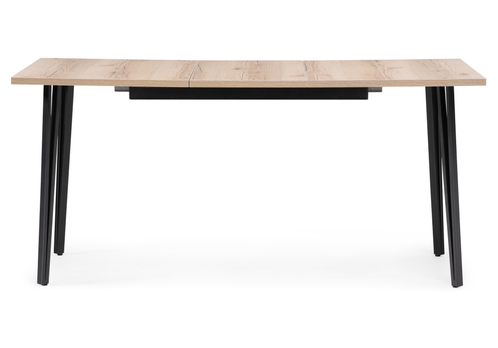 Стол деревянный Woodville Денвер Лофт 120(160)х75х75 25 мм дуб делано светлый / черный матовый 513018