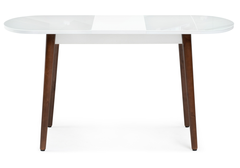 Стол стеклянный Woodville Клэйтон белый / орех  379007