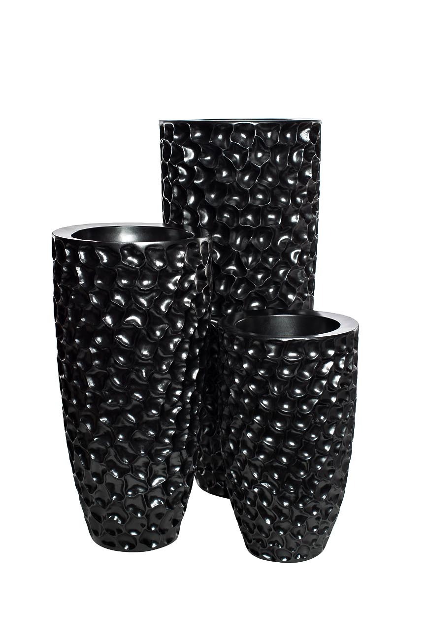Кашпо жемчужно-черное Garda Decor ZS-C785BL-19