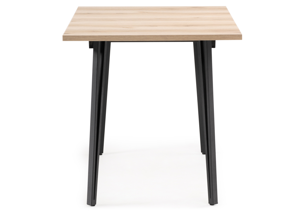 Стол деревянный Woodville Денвер Лофт 120(160)х75х75 25 мм дуб делано светлый / черный матовый 513018