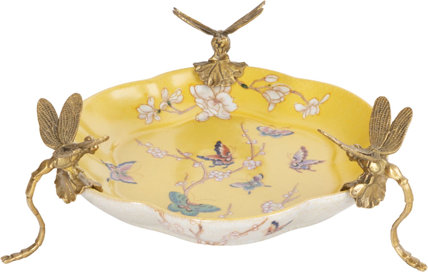 Блюдо на стрекозах Glasar 31G2414/C911EHC/HY2081