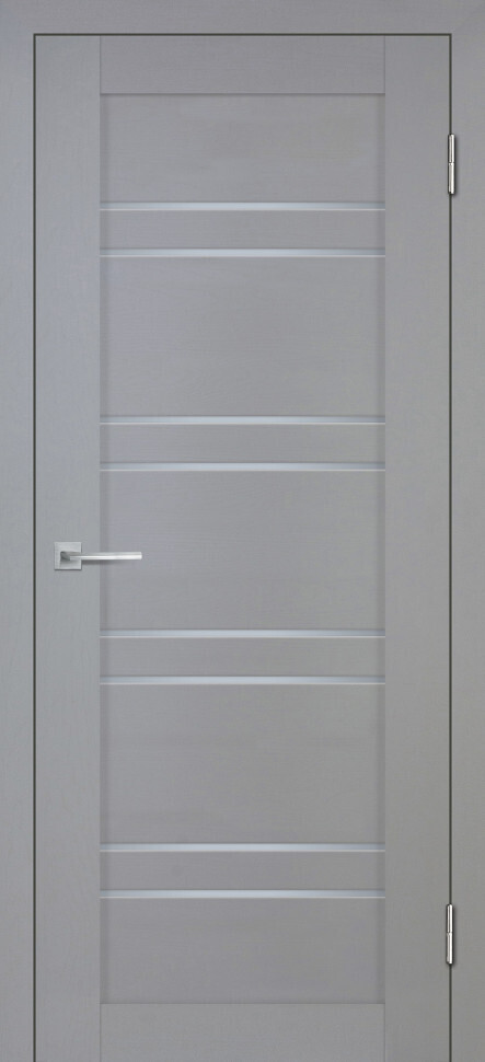 Межкомнатная дверь Graf Деко-19 nanotex soft белый сатинат серый тик (2000 х 800)