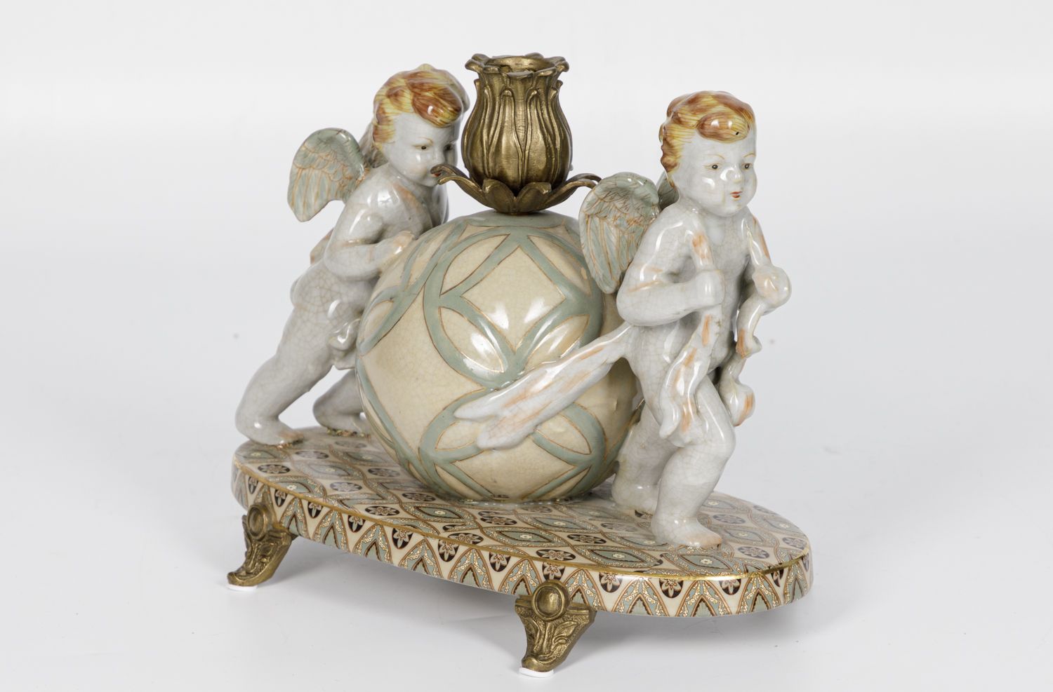 Подсвечник Ангелы с шаром Glasar F1120HC/X3497EC