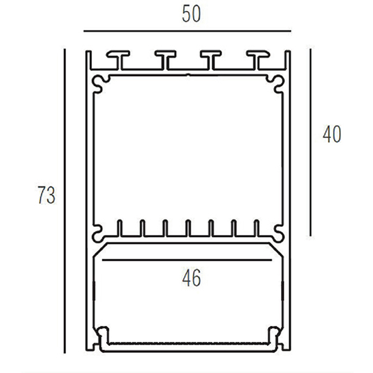 Подвесной/накладной алюминиевый профиль Donolux DL18516Black