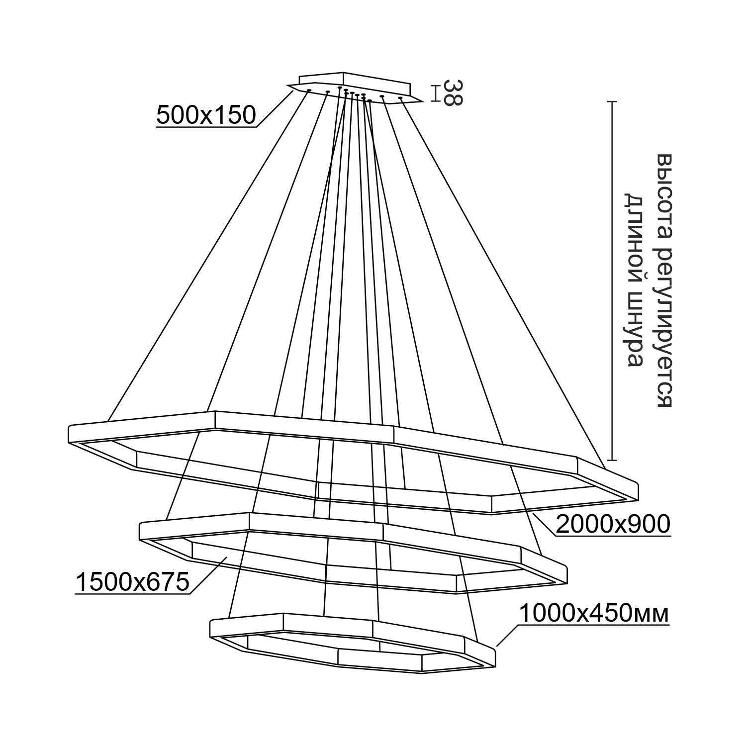 Подвесной светодиодный светильник Ledron STARFALL 4000K Grey