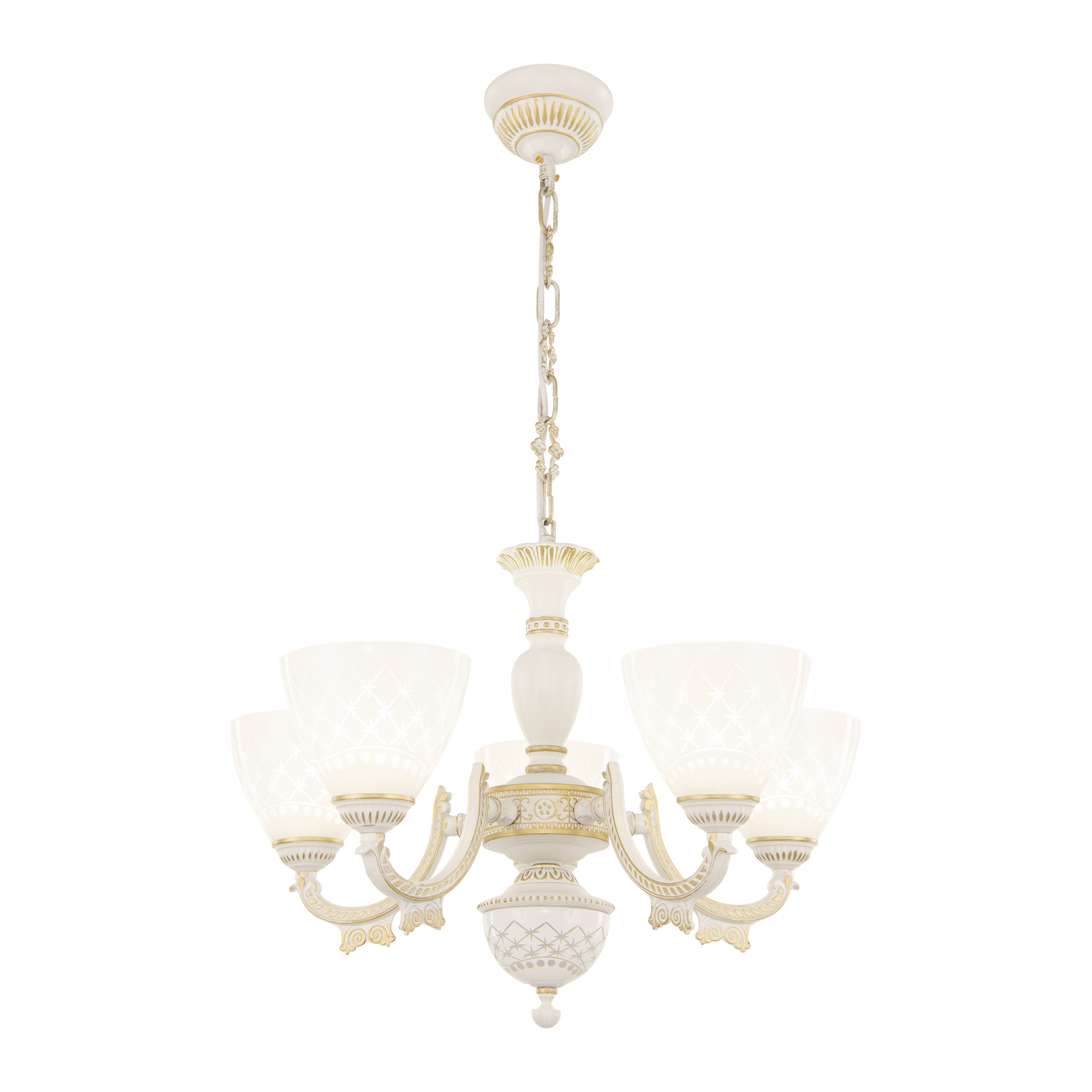 Люстра с плафонами 343837/5 WT+G Arte Milano