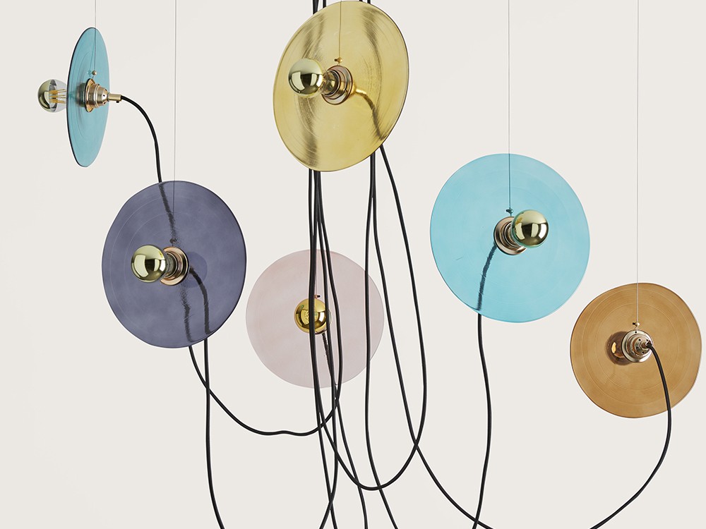 Люстра Fest 6L черный кабель со стеклянными дисками 1223 Aromas del Campo