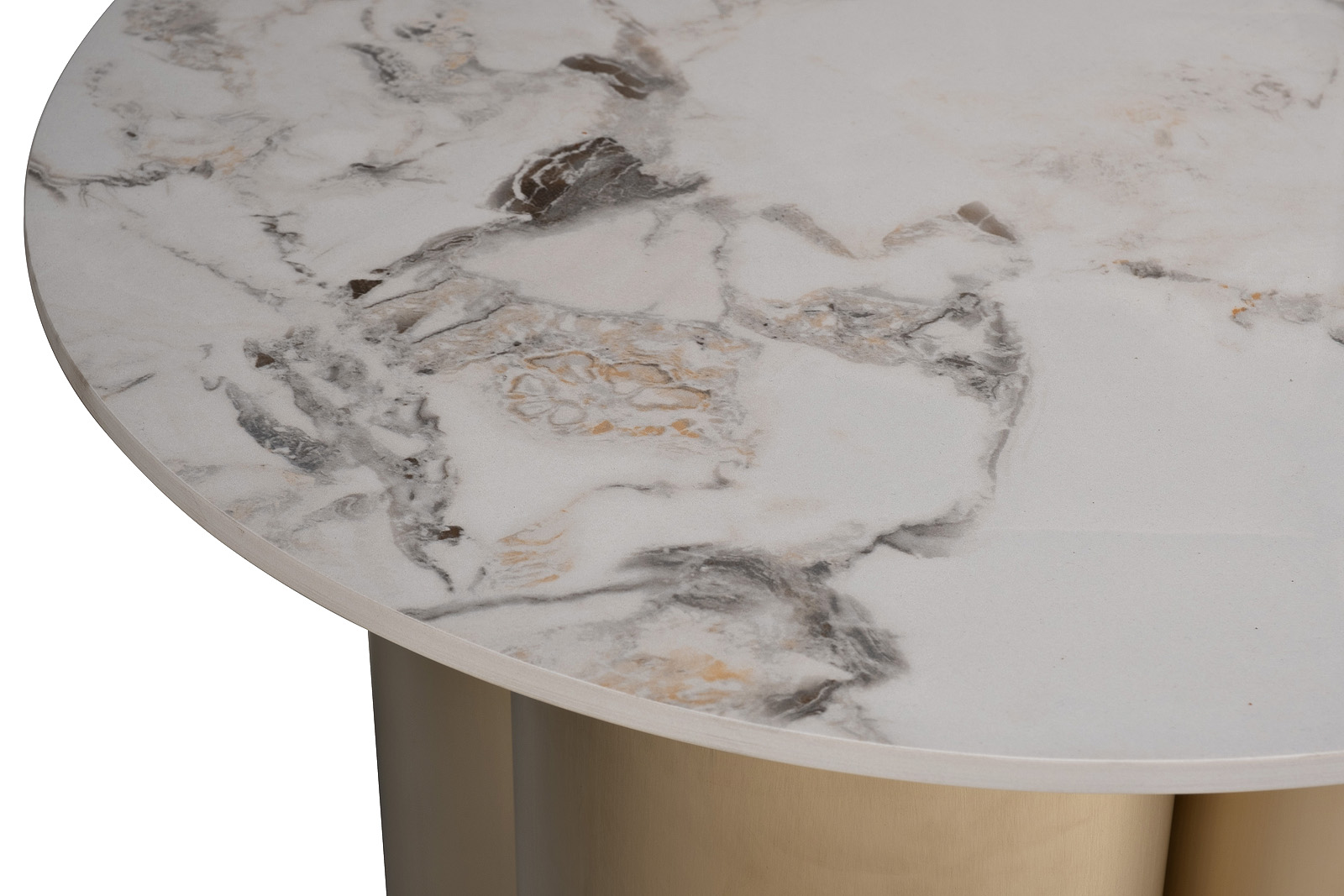 Стол журнальный круглый керамогранит белый Garda Decor 76AR-63043