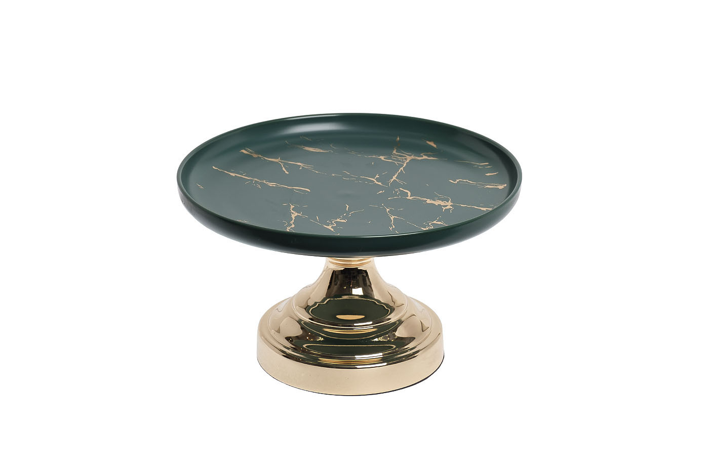 Блюдо декоративное зеленое на золотой подставке Garda Decor 55RD4557L