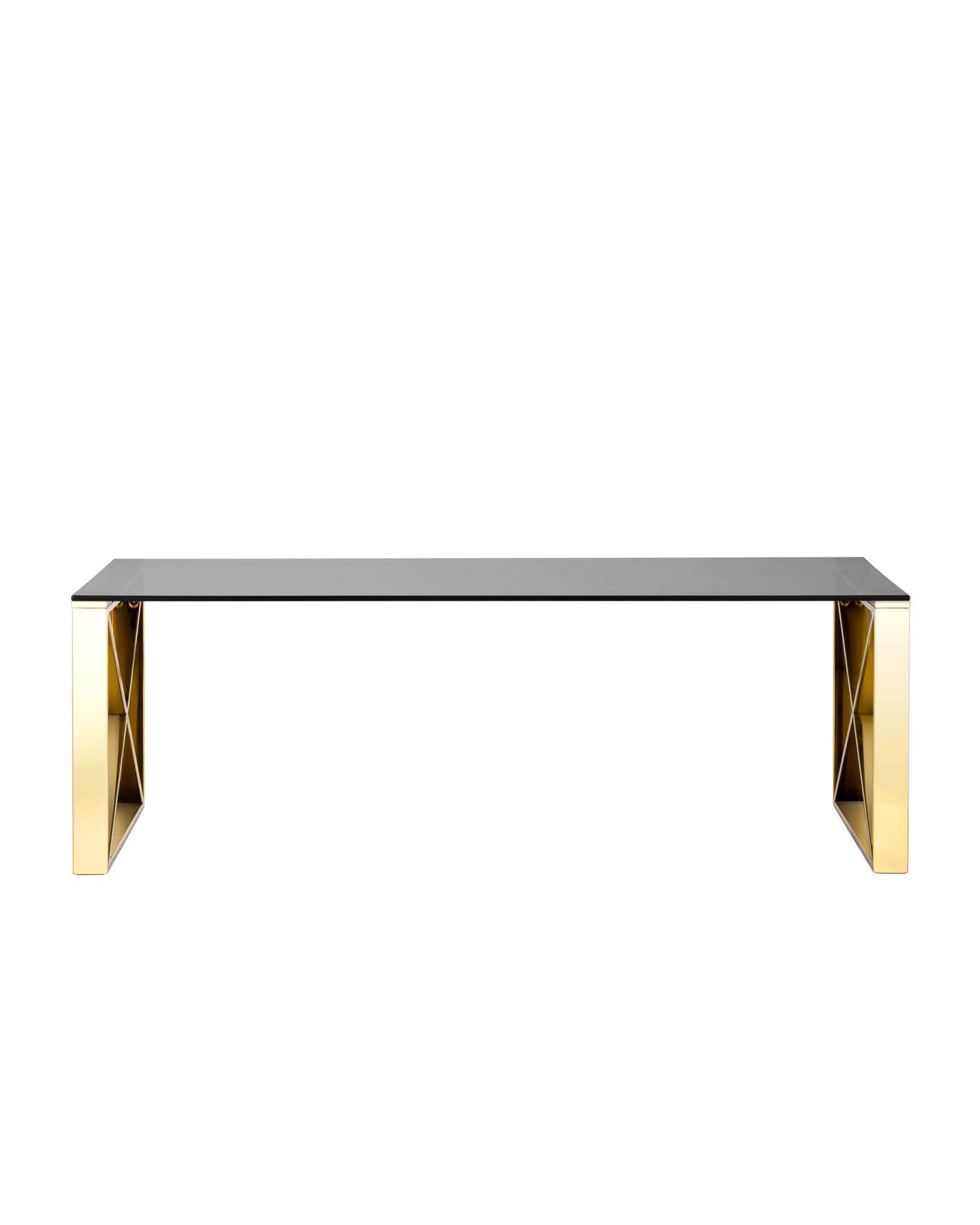 Журнальный стол 120*60 КРОСС золото стекло smoke Stool Group