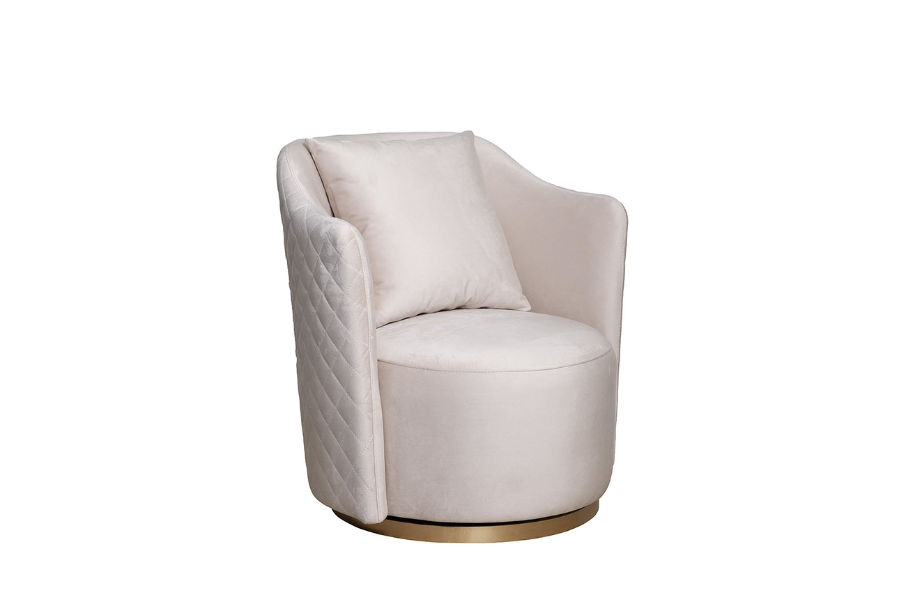 Кресло Verona вращающееся велюровое бежевое/золото Garda Decor VERONA-1K-БЕЖЕВЫЙ-Colton 002-BEG