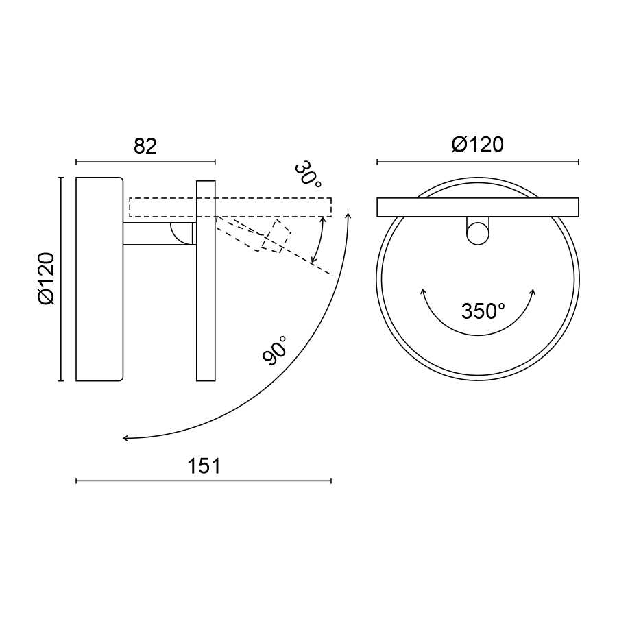Настенный светодиодный светильник Ledron UFO G2 Wooden Grey