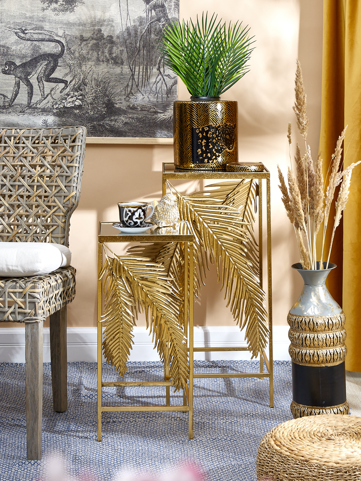 Столики интерьерные с зеркальной столешницей, набор, Glasar 57-103/102