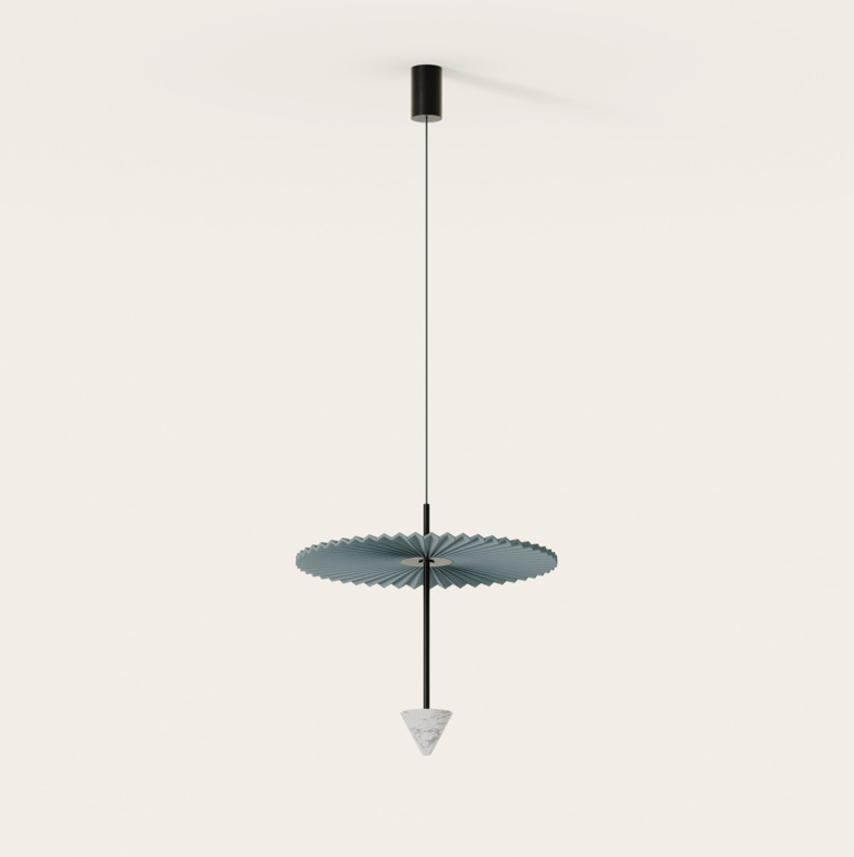 Подвесной светильник Vant золотой металл/белый мрамор/диск 1132/50 Aromas del Campo