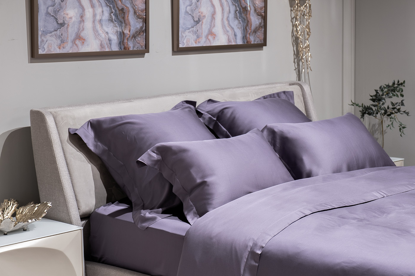 Простыня Сопрано на резинке 180х200х30см сиреневая Garda Decor 131SH-4297-PROS REZ SOPR SIR