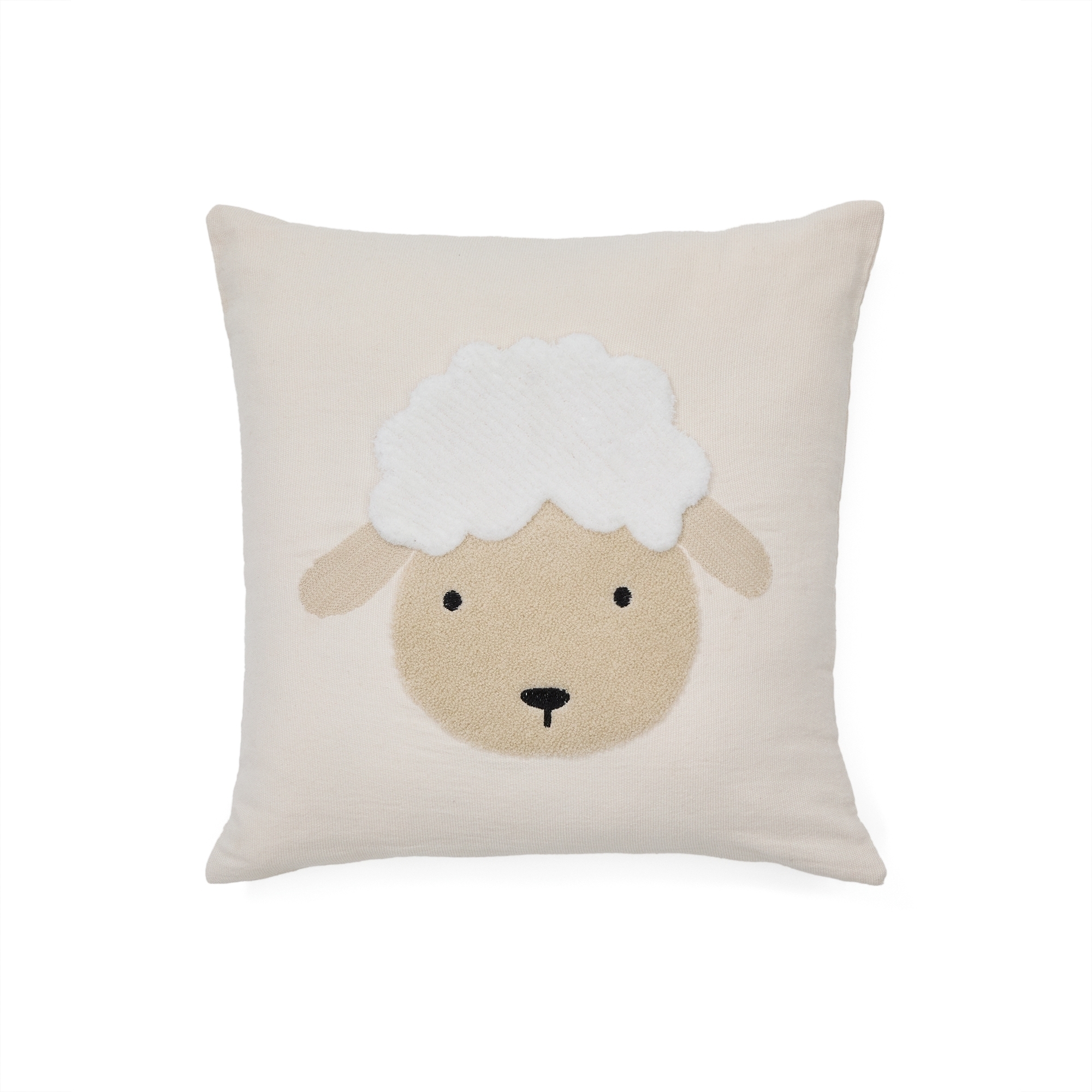 Чехол для подушки Milu из бежевого хлопка с вышивкой в виде овцы 45 x 45 см La Forma (ex Julia Grup)