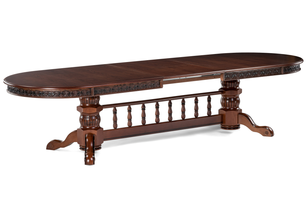 Стол деревянный Woodville Кассиль 260(330)х110х77 орех с коричневой патиной 450829