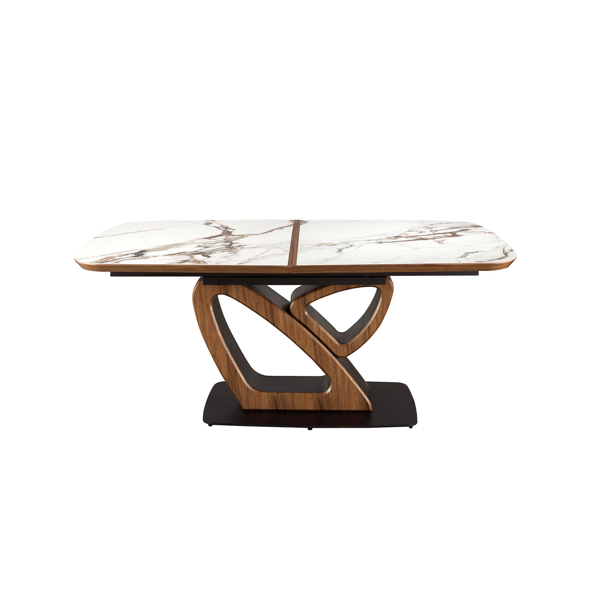 Раздвижной обеденный стол 1161 из керамики с мраморной отделкой и ореха Angel Cerda