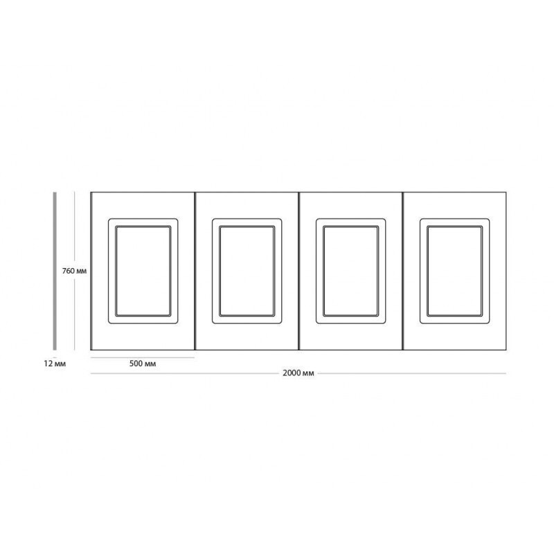 Стеновая панель с 4-мя филенками, арт. UW 4200 (760 х 2000 х 12мм.)