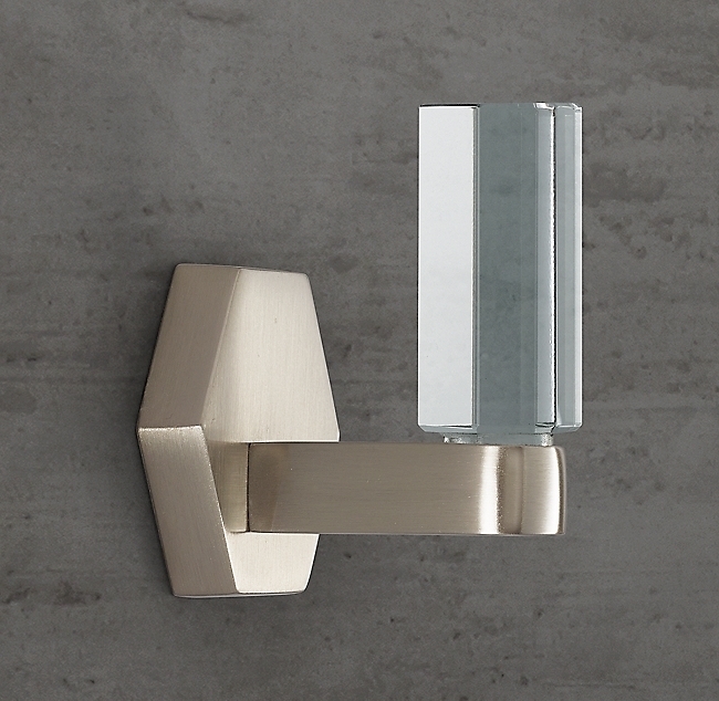 Крючок Restoration Hardware Lambeth Crystal Hex. Satin Nickel