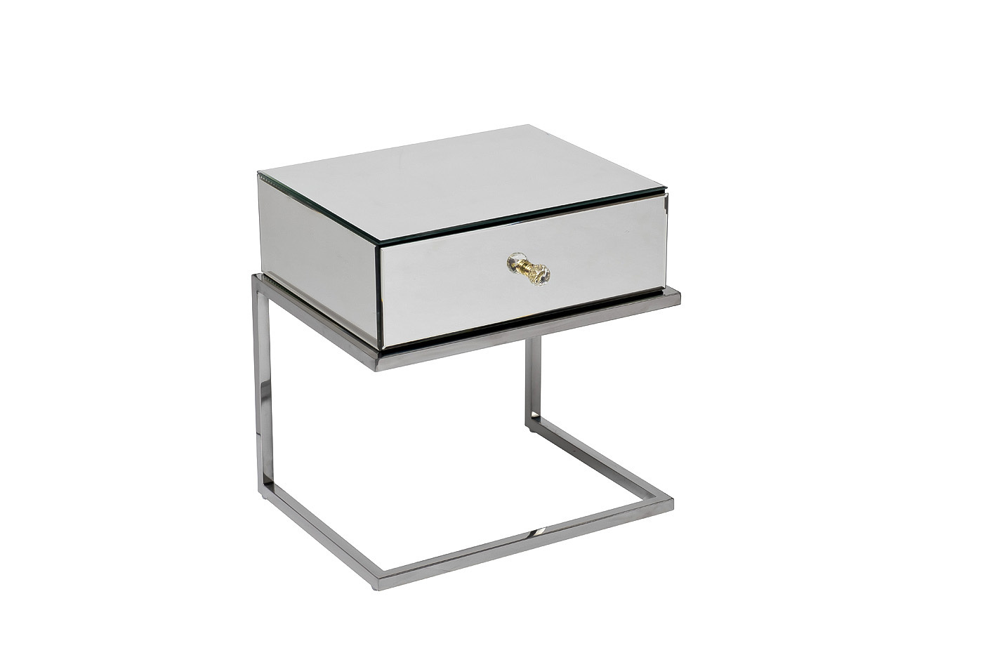 Тумбочка с ящиком зеркальная/хром Garda Decor KFG131